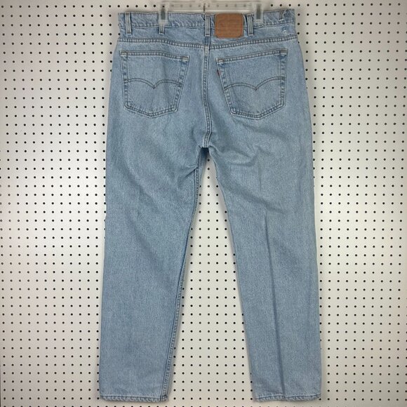 Levis 505 Light Wash Vintage Blue Jeans 40x32 Straight Tapered 90s USA Worn READ - Picture 1 of 8